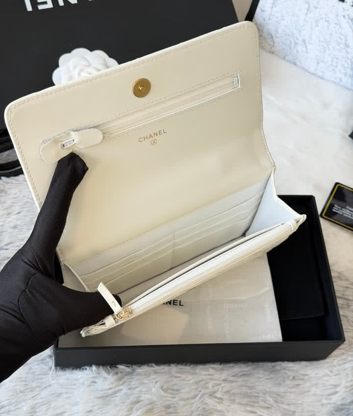 White Chanel Flap Luxury Bag