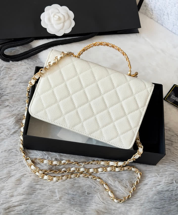 White Chanel Flap Luxury Bag