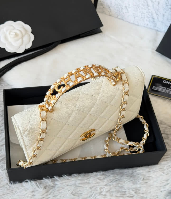 White Chanel Flap Luxury Bag