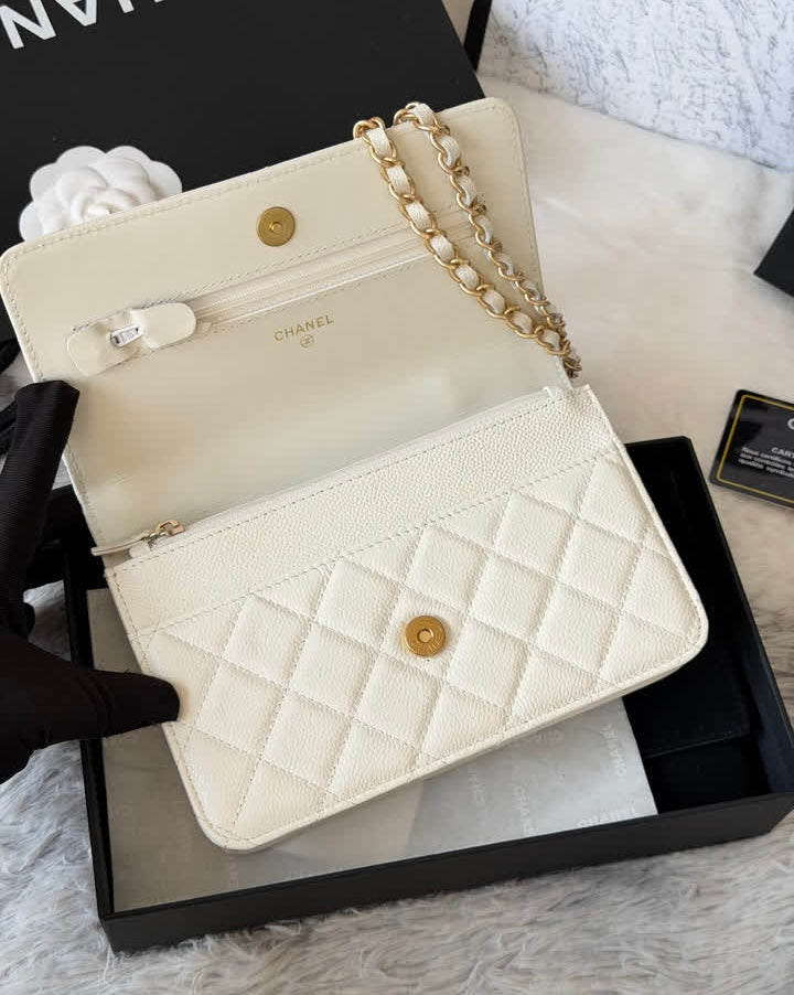White Chanel Flap Luxury Bag