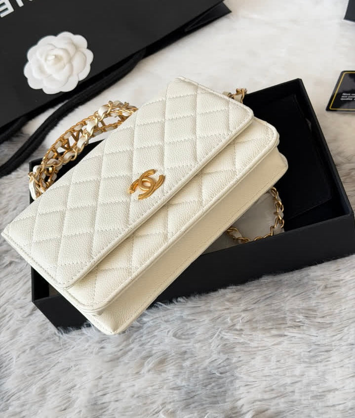 White Chanel Flap Luxury Bag